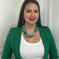 Turquoise and Aqua Quartz Necklace. Bold Chunky Turquoise Nuggets. METAL: Stainless Steel APPROX SIZE: 20" Adjustable Length. CLOSURE: Lobster Claw Clasp Quartz Necklace, Necklace Earring Set, Quality Jewelry, Lobster Claw, Size 20, Turquoise Necklace, Earring Set, Turquoise, Stainless Steel