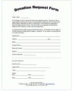 donation request form template for donations