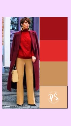 Coral Outfit Ideas Color Combos, How To Pair Red, Autumn Color Palette Fashion, Color Blocking Outfits, Deep Autumn