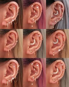 the different types of ear piercings are shown