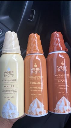 three different types of hair care products in a car