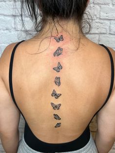 Butterfly 
Butterfly tattoo 
🦋 
Spine tattoo 
Back tattoo Butterfly Down Spine Tattoo, Butterfly On Spine Tattoo, Butterfly Spine Tattoo Design, Butterflies Down Spine Tattoo, Fine Line Butterfly Spine Tattoo, Feminin Spine Tattoo, Butterfly Tattoo On Spine, Simple Butterfly Spine Tattoo, Butterfly Tattoo Spine Tat