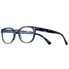 With these fashionable women's reading glasses from Foster Grant, you'll minimize headaches and eye strain without sacrificing style. Frame material: plastic Frame color: blue leopard print Lens material: acrylic Durability: scratch resistant Case: soft pouch with microfiber cleaning cloth Model number: 1019042 FIT DETAILS Eye/bridge/temple measurements: 49mm/20mm/140mm How do I find my frame size? Silhouette: square Nose pads: integrated Hinges: flexible  Size: +2.0. Color: Multicolor. Gender: Square Nose, Cute Glasses Frames, Square Reading Glasses, Accessories Guide, Glasses Fashion Women, Blue Leopard Print, Pastel Outfit, Cute Glasses, Jimmy Choo Heels