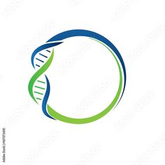 the letter c is made up of two green and blue spirals, as well as a