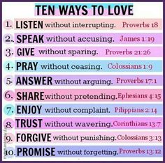 Relationship. Relationship quotes. Relationship psychology. Relationship advice. Relationship goals. Ten Ways To Love, Motivational Notes, Ways To Love, Bible Study Topics, Christian Family, Bible Printables, Thinking About You