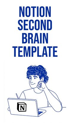 a blue and white poster with the words,'not on second brain template '