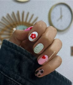 Nails Vibrant, Match Nails, Mix Match Nails, Trendy Nail Designs, Hello Nails, Modern Nails, Nails Now, Grunge Nails, Minimal Nails