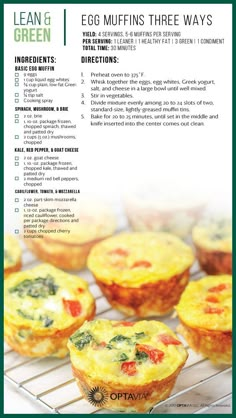 brochure for an egg muffins three ways