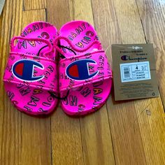 Champion Slide Brand New Cute Summer Synthetic Sneakers, Champion Slides, Baby Slide, Spring Shoes Women, Champion Shoes, Spring Shoes, Shoes Women, Cute Shoes, Kids Shoes