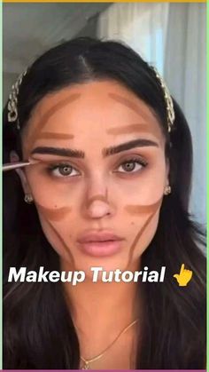 Contour Vs No Contour, How To Contour To Make Face Fuller, Arianna Grande Makeup Tutorial, Contour Makeup Square Face, Small Face Contour, Contouring Before And After, Face Sliming Contour, Round Face Contouring Tutorial, Contour Tutorial Step By Step