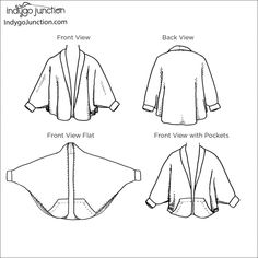 This cape like cardigan with partial sleeves is perfect for indoors or out. The three piece construction is ideal for beginners or advanced sewers to stitch up in a jiffy. Serge the edges or create with traditional fold-over seaming. For colder days, make up in fleeces, flannels or wools. For summer weather, try in voiles, knits, shot cottons or rayons. Two sizes: S-L or XL/2X/3X. Item Number: 74-1169-8 Original SKU: IJ1169 Easy Cardigan Sewing Pattern, Quilted Hug Shawl Pattern, Free Jacket Pattern, Quilting Clothes, Patterns Clothing, Free Pattern Download, Logo Sewing, Cozy Wrap, Jacket Pattern Sewing