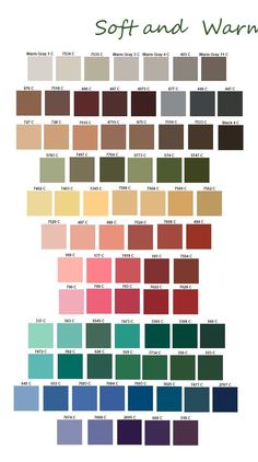 the color chart for different shades of paint