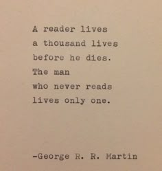 george r martin quote about reading