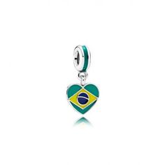 RIO 2016 | Brazil Heart Flag Charm Charms Earrings, Mall Of America, Bracelets Charms, Pandora Jewelry Bracelets, Rio 2016, Vacation Trips, Pandora Charms, Brazil