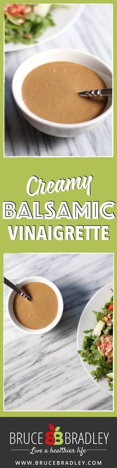 two bowls of creamy balsamic vinaigrette