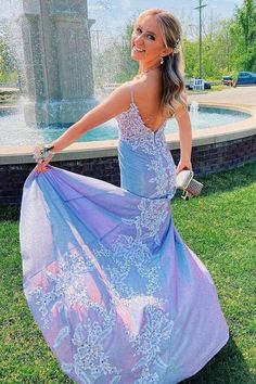 PSY748,Purple spaghetti straps mermaid long prom dress applique open back evening gown on Storenvy Blue Long Formal Dress, Open Back Evening Gown, Dress Applique, Cute Formal Dresses, Senior Prom Dresses, Spaghetti Strap Prom Dress, Purple Prom Dress, Lace Prom Dress, Backless Prom Dresses