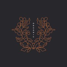 an orange and black logo with the words organic on it's left hand corner