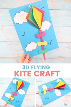 the kite craft is made with paper and scissors