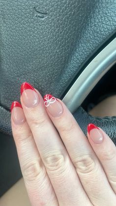 #nails #nailart #naildesign #naildesignideas #christmasnails #christmasnailsacrylic #christmasnailart #christmasnailideas #christmas #decembernails #holidaynails Red Christmas Nails Acrylic Short Simple, Easy Short Christmas Nail Designs, Red Nails For Hoco, Red Nails For Homecoming, Red Nail Inspo Short, Easy Christmas Nails Short, Christmas Nail Inspo Simple, Red Hoco Nails, Red Homecoming Nails