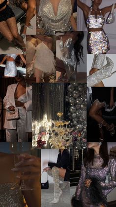 the collage shows many different styles of dresses