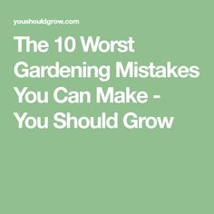 the 10 worst gardening mistakes you can make - you should grow