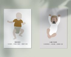 two paper cut out images of a baby and a bear