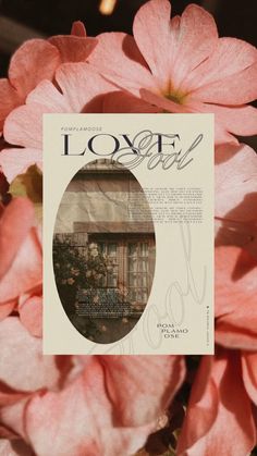 the front cover of a magazine with pink flowers