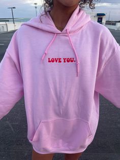 I LOVE YOU MORE HOODIE – Jewels Kennedy Designs Crop Tanks, Oversized Tees, Love You More, I Love You, Love You, I Love, Pink, Design