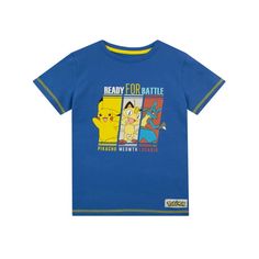 Boys Pokemon T-shirt. Get your Pokemon trainer ready for battle with this blue Pokemon t shirt! Featuring the slogan 'Ready for battle' with a print of Pikachu, Meowth and Lucario, they'll be sure to unlock their pokemon's special abilities and win every battle when they wear this tee. They'll go from trainer to master in no time! Size: 6.  Gender: male.  Age Group: kids. Pokemon T Shirt, Blue Pokemon, Pokemon Merchandise, Pokemon T, Pokemon Blue, Top Azul, Pokemon Special, Boy Character, Kids Clothes Boys