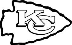 the kansas chiefs logo is shown in black and white