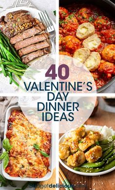 valentine's day dinner ideas with text overlay