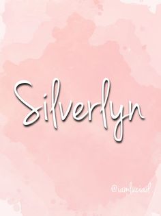 the word silverfyn is written in white on a pink watercolor painted background