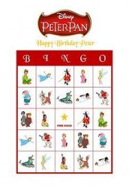 an image of a birthday party game with characters on the front and back cover for peter pan