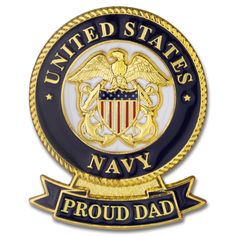 the united states navy proud dad badge