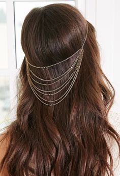 FOREVER 21 Layered Chain Head Piece $5.90 Layered Chain, Hair Adornments, Head Chain, Head Jewelry, Layered Chains, Head Piece, Festival Looks, Diy Accessories, Hair Designs