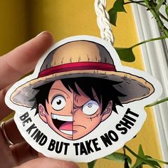 IT WILL NOT HAVE A WATERMARK ON IT! Please keep in mind this is a PRE-ORDER! All orders will be fulfilled & shipped once the product has arrived. Thank you for your patience & understanding. (Will upload pictures of sticker sample soon) Every Great pirate has a motto & this one's mine :) I think Luffy would agree & so would the Straw Hat crew! Show your kindness but also give a warning with this epic sticker! 3 in W x 2.5 on H, waterproof, weatherproof, laminated, & UV resistant so it won't fade! Follow my One Piece blog for more OP content @mugiwarrior Design Drawn By: @artist.ltenie on Instagram Straw Hat Crew, One Piece Cartoon, One Piece Anime, Straw Hat, Blackwork, Designs To Draw, Cute Stickers, Sticker Paper, Beauty Book