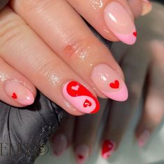 Almond Valentines Day Nails, Embellished Nails, Feb Nails, Negative Space Nail Art, Crazy Nail Designs, Valentines Nail, Baby Blue Nails, Nails Holiday, Nail Designs Valentines