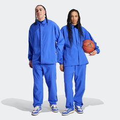 The next chapter of adidas Basketball is an exploration in form, function and colour. A pinnacle assortment with versatility in mind, built to fit the needs of the modern athlete. These classic-look basketball pants are made of polyester dobby with added stretch that is soft and durable. Snap closures on the legs provide a unique touch. Fit & Design: Slim fit pants Elastic waistband with drawcord lets you adjust your fit Snaps on the lower legs deliver a unique style Side seam pockets let you st Basketball Snap, Sport Fashion Photography, Snap Pants, Basketball Pants, Adidas Shop, Pants Blue, Women Men Shoes, Slim Fit Pants, Mens Basketball