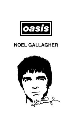 a black and white drawing of a man's face with the words oasis on it