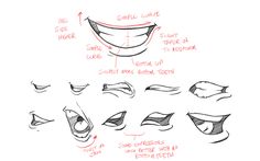 an image of how to draw mouth expressions