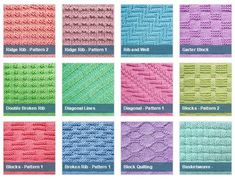 the different colors of knitted fabric