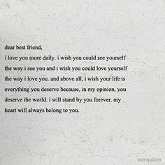 a piece of paper with the words dear best friend written on it