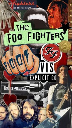 the foo fighters collage with their guitars