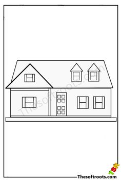 Free house drawing Black Star Background, Draw School, Simple House Drawing, Realistic House, House Drawing For Kids, School Drawing, Teaching Drawing, Easy Doodles, Doodles Drawings