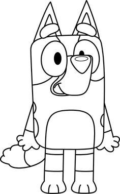 a cartoon character with big eyes and a cat's tail on his chest, outlined in