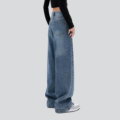 Introducing our 2023 Spring-Summer Collection ââ‚?vintage blue women's baggy jeans! Combining classic fashion with contemporary design. these jeans are the ideal way to express your style. Whether you're looking for a casual weekend-ready look or something to dress up your everyday wardrobe. these jeans are sure to turn heads.Why You'll Love ThemMade with premium-quality denim. these jeans are designed to last. The high-waisted and baggy fit adds a touch of retro charm to any ensemble. while the Trendy Baggy Dark Wash Flare Jeans, Trendy Baggy Full-length Jeans, Non-stretch Wide Leg Jeans For Streetwear, Trendy Cropped Jeans For Streetwear In Denim Blue, Baggy Flare Jeans For Streetwear, Trendy Denim Blue Cropped Jeans For Streetwear, Non-stretch Straight Leg Bottoms For Streetwear, Trendy Baggy Denim Blue Flare Jeans, Streetwear Baggy Mid-rise Jeans