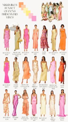 the different types of dresses are shown in this chart