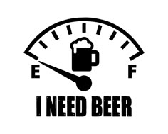 a speedometer with the words i need beer on it