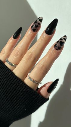 Almond Valentines Nails Black, Black Acrylic Nails Ideas Almond, Sedona Nails, Black Nail Ideas Almond, Black Almond Nail Ideas, French Manicure Long Nails, Black Almond Nails, App Filter, Classy Acrylic