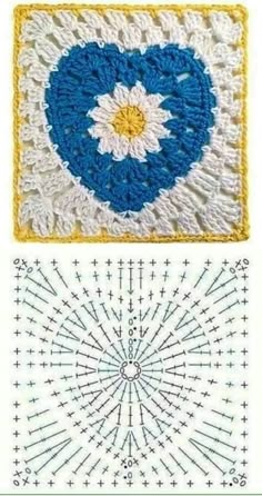 crochet patterns for granny granny's afghans, including the heart and star